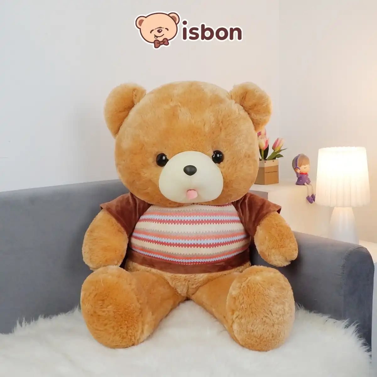 ISTANA BONEKA Beruang Chipper With Baju 33in Bear Cowok Melet Mainan Anak Hadiah Spesial Teddy Ulang Tahun