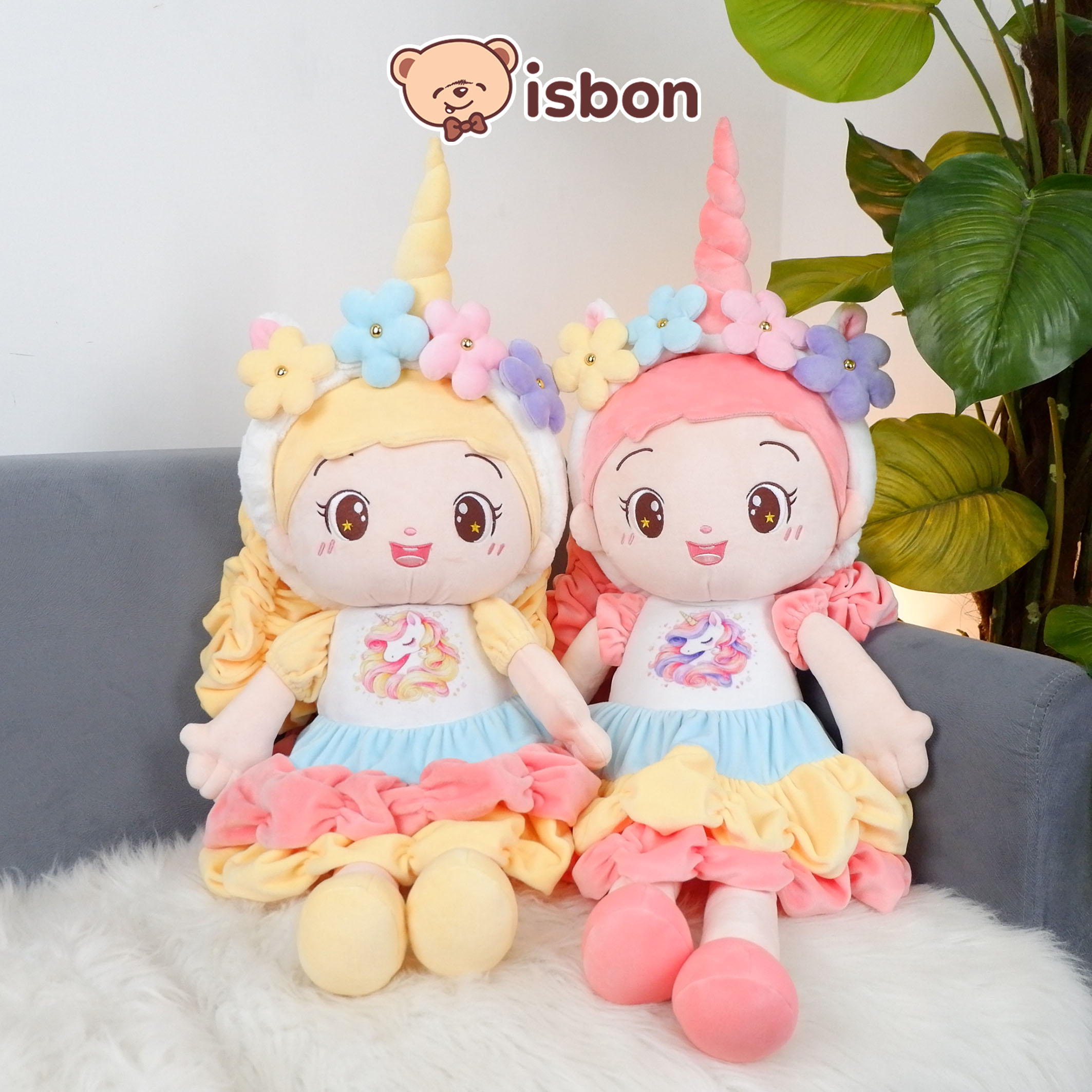 Boneka Cewek Cantik Floopy Rainbow Cibby Kepang dan Baju Unicorn Mainan Anak Hadiah Istana Boneka