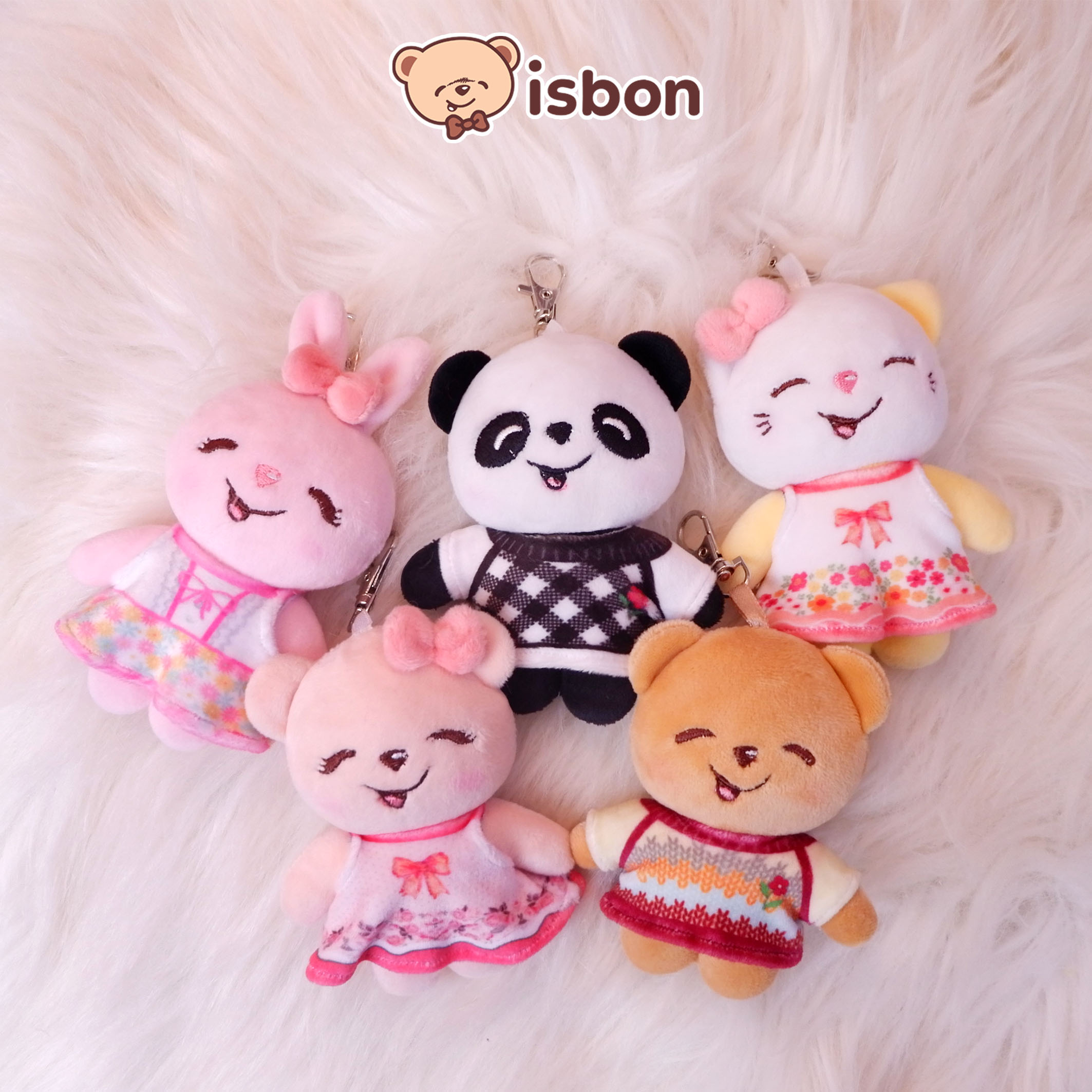 ISTANA BONEKA Gantungan Kunci Karakter Boney and Friends Keychain Mini Mainan Anak Halus Premium