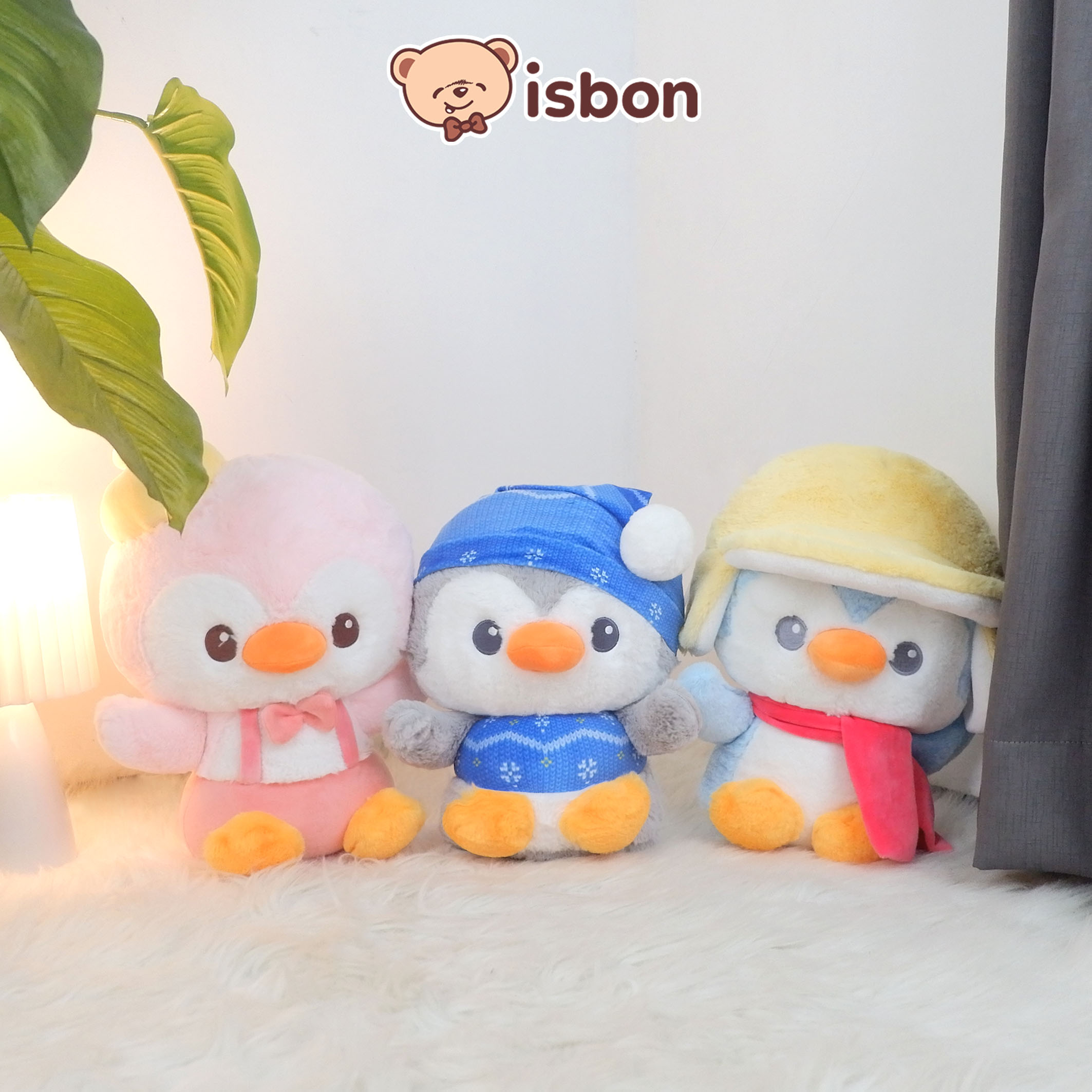 ISTANA BONEKA Pinguin Bulu Halus Sit BabyQ with Baju Topi Syal Mainan Anak Hadiah Spesial Ulang Tahun Cowok Cewek