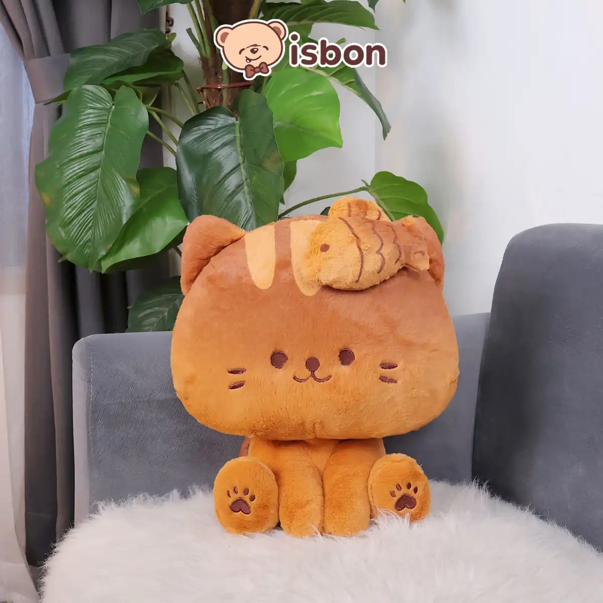 ISTANA BONEKA Kucing Sit Bread Cat with Ikan Roti Bungeoppang Mainan Anak Cowok Cewek Hadiah Ulang Tahun