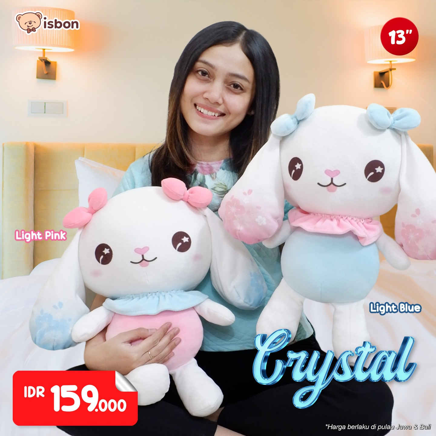 ISTANA BONEKA Kelinci Putih Floopy Crystal