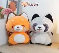 ISTANA BONEKA Rakun Stripes Panda Duo Lucu Mainan Anak Hadiah Ulang Tahun Cowok Cewek Racoon Premium