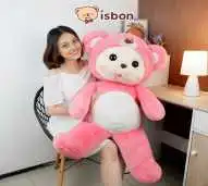 ISTANA BONEKA Floopy Merry Bear With Berry Jumbo 36in STD Beruang Pink Mainan Anak Hadiah Ulang Tahun Hiasan Ruang Rumah Spesial Premium