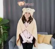 ISTANA BONEKA Selimut Hoodie Hat Topi Penghangat Kepala Lucu Dewasa Anak Musim Dingin