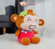 ISTANA BONEKA Monyet Duduk With Jumpsuit Lucu Monkey Lucu Small Animal Orang Utan Banana Pisang Premium SNI Monci Monce Monca