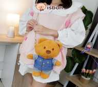ISTANA BONEKA Sling Bag Beruang Timmy Multifungsi With Baju Jumpsuit Mainan Anak Tas Mini Lucu