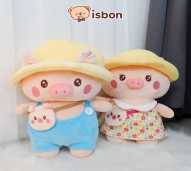 ISTANA BONEKA Babi Pig Garden With Topi Kuning dan Jumpsuit Lucu Mainan Anak Hadiah Ulang Tahun