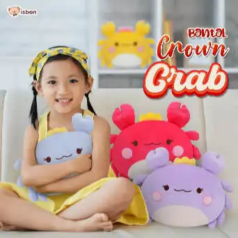 ISTANA BONEKA Kepiting Mahkota Bantal Crab Crown Smily 